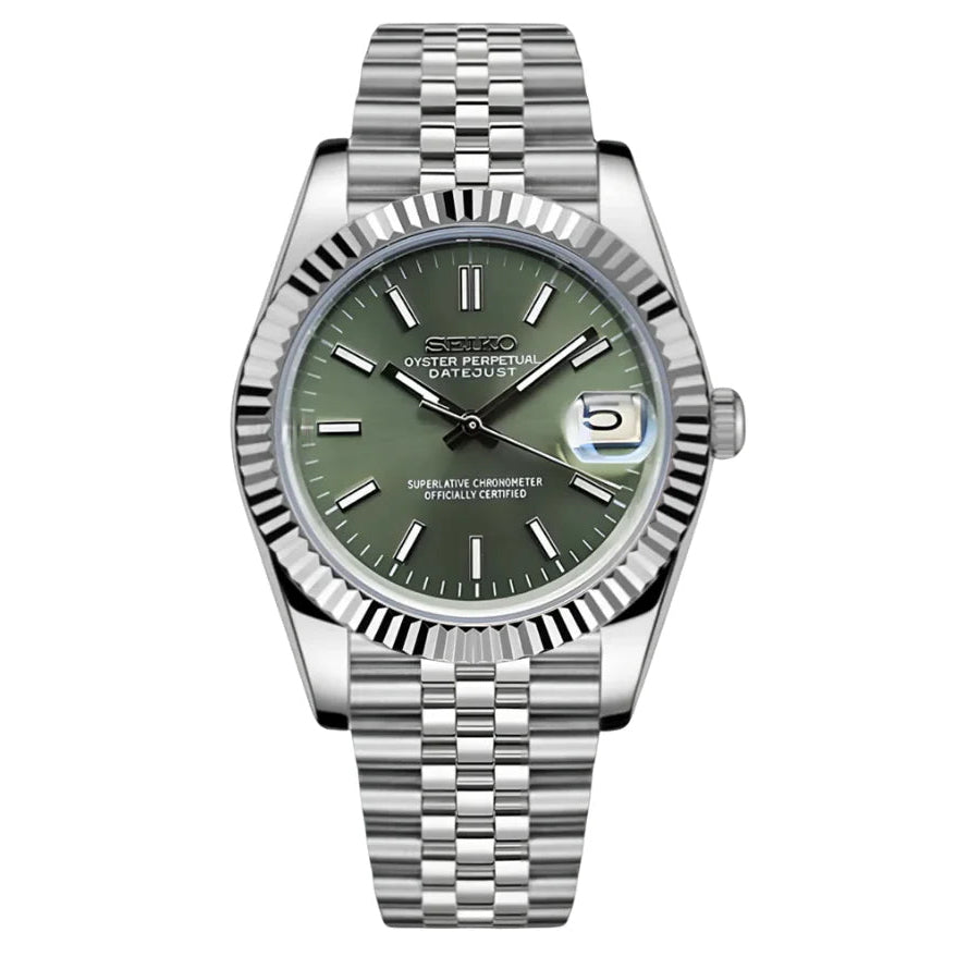 Seiko Mod Datejust Olive Green