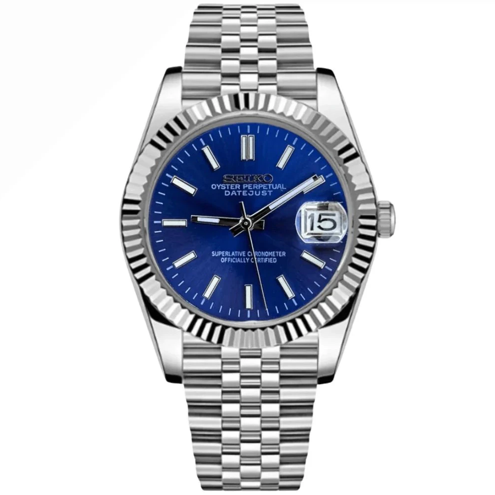 Seiko Mod Datejust Blue Classic - Fairwood Watch Co.