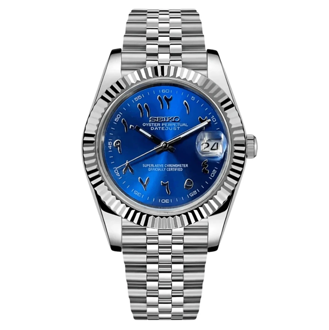 Seiko Mod Datejust Blue Arabic