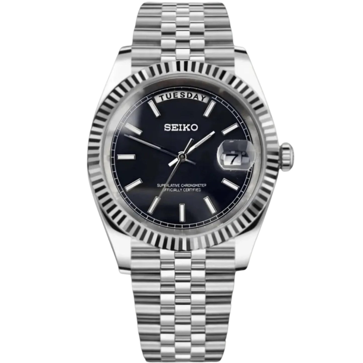 Seiko Mod Day - Date Classic Black - Fairwood Watch Co.