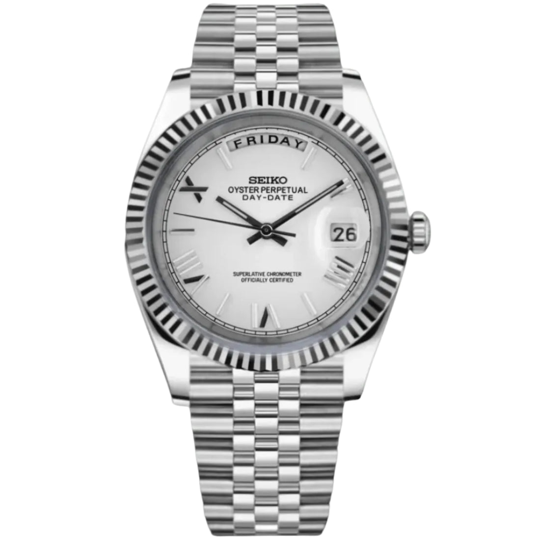 Seiko Mod Day - Date White Roman - Fairwood Watch Co.