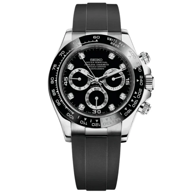 Seiko Mod Daytona Black Gem - Fairwood Watch Co.
