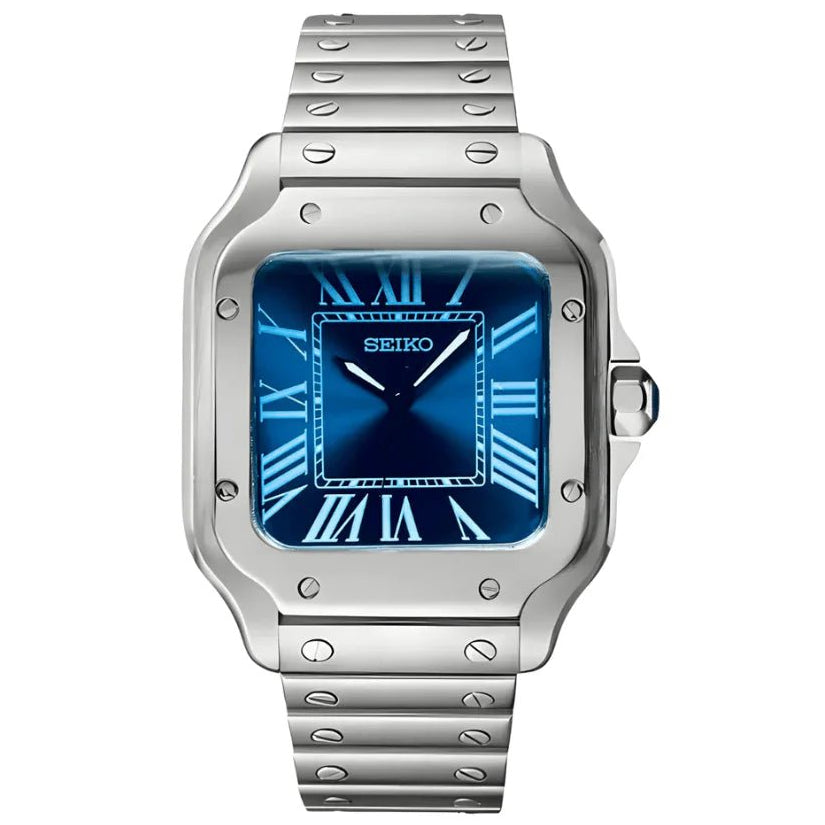 Seiko Mod Santos Blue - Fairwood Watch Co.