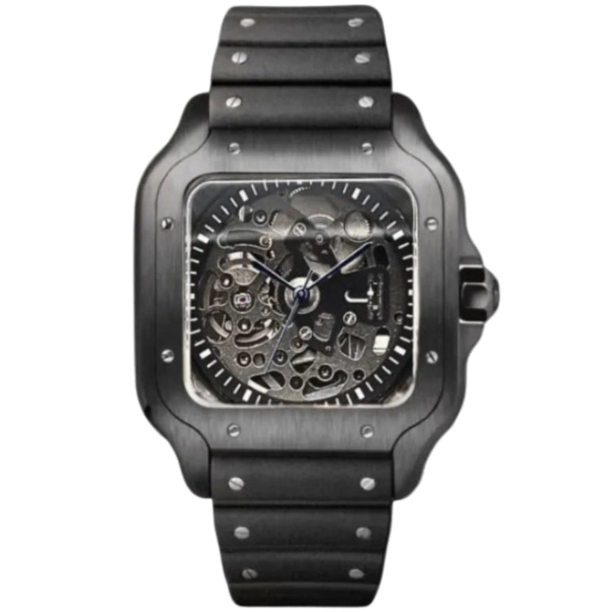 Seiko Mod Santos Skeleton Black - Fairwood Watch Co.