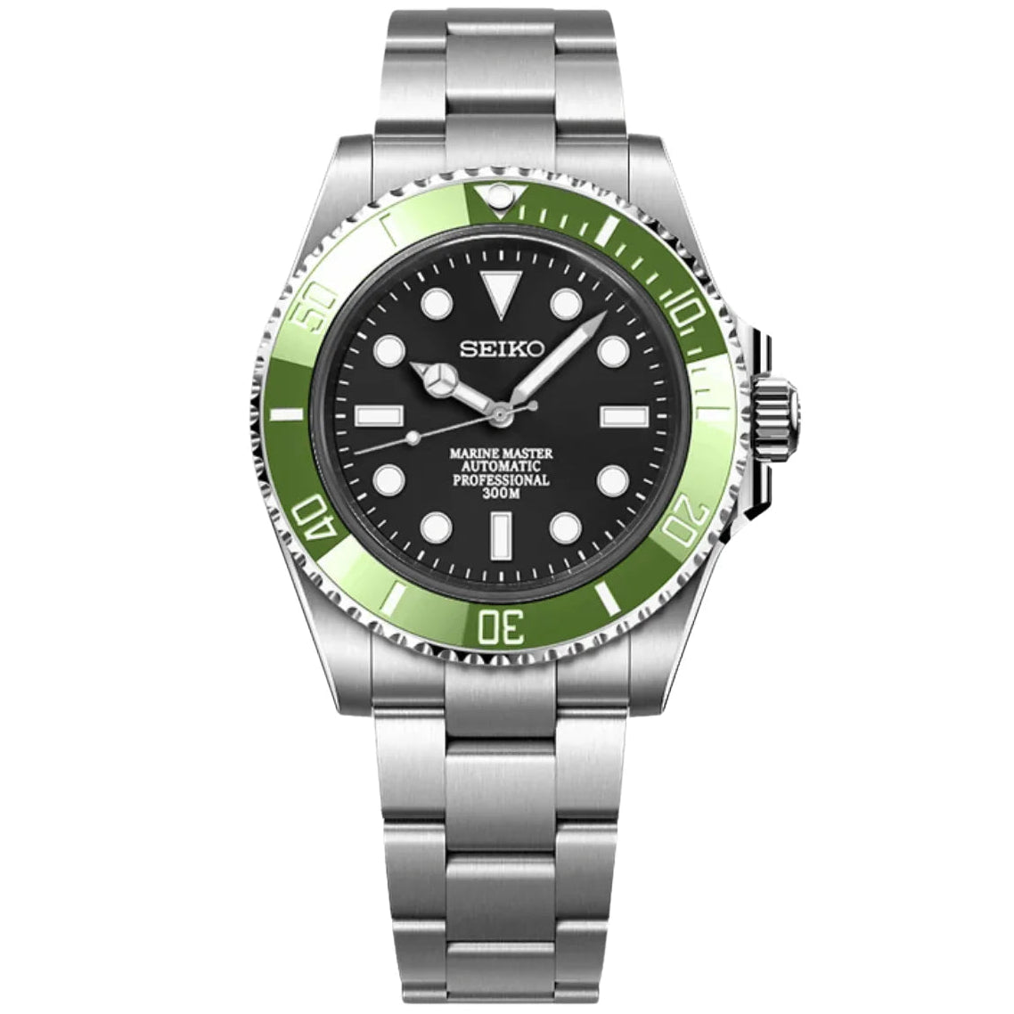 Seiko Mod Submariner Lime Reactor (No Date) - Fairwood Watch Co.