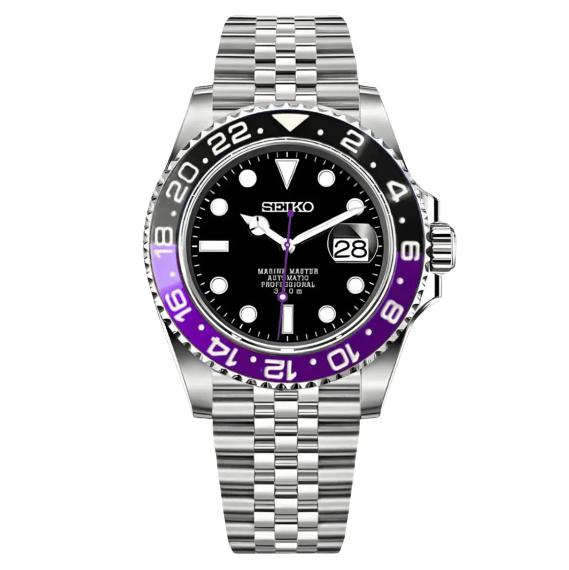 Seiko Mod Submariner Purple Black - Fairwood Watch Co.