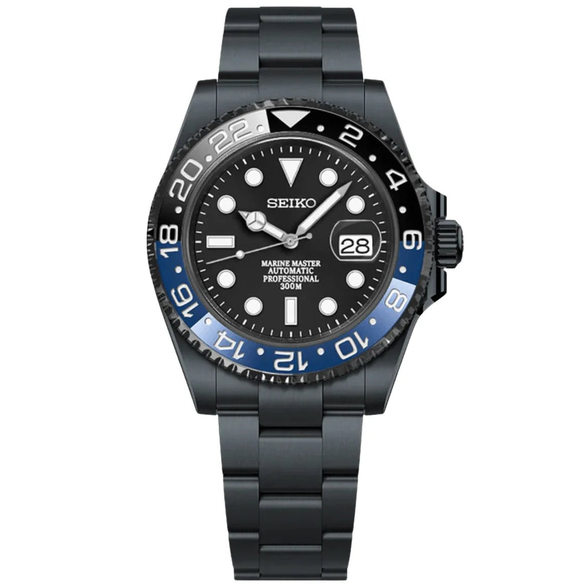 Seiko Mod Submariner Stealth Batman - Fairwood Watch Co.