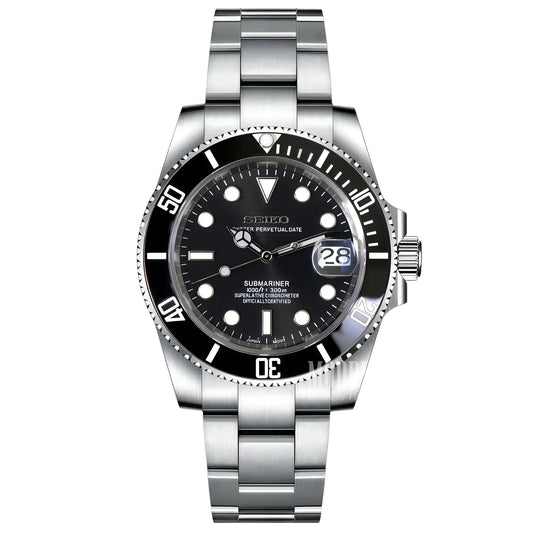 Seiko Mod Submariner Black