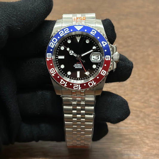 Red & Blue GMT – The Summit Seeker - Fairwood Watch Co.