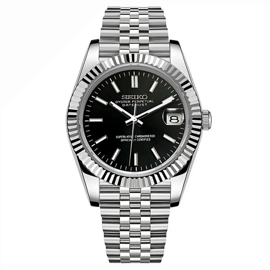 Seiko Mod Datejust Black Classic - Fairwood Watch Co.