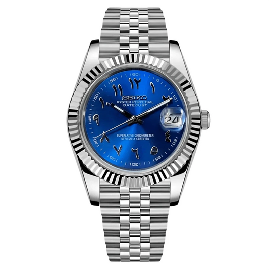 Seiko Mod Datejust Blue Arabic