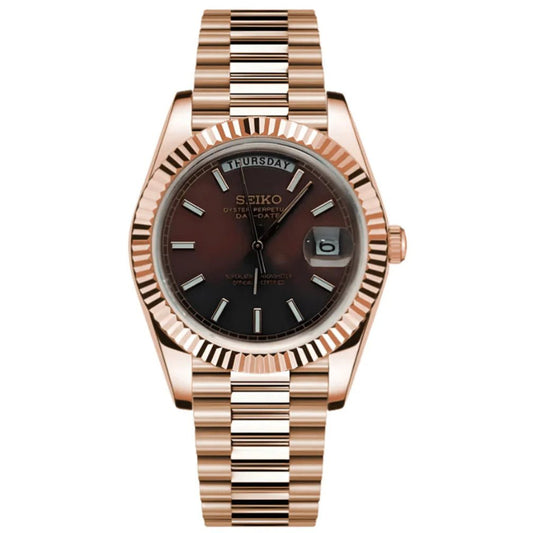 Seiko Mod Day - Date Rose Gold Chocolate - Fairwood Watch Co.