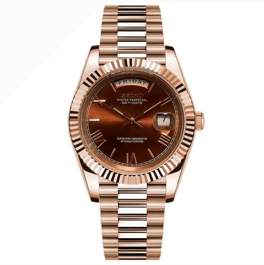 Seiko Mod Day - Date Rose Gold Chocolate - Fairwood Watch Co.