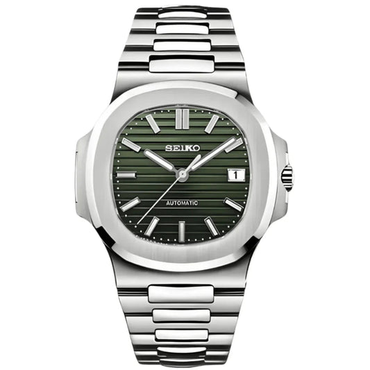 Seiko Mod Nautilus Olive Green - Fairwood Watch Co.