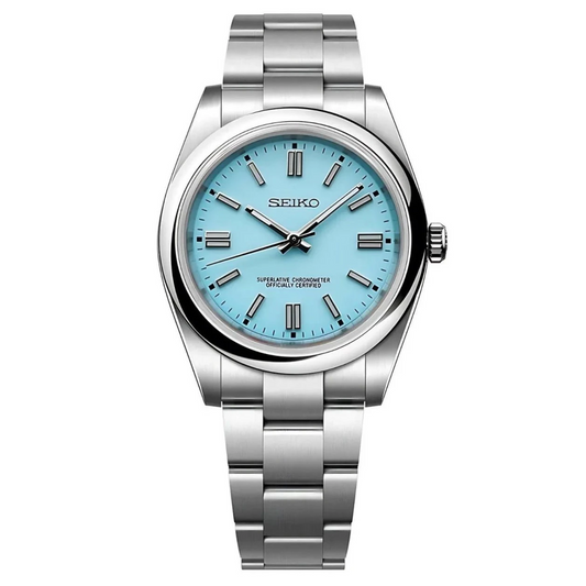 Seiko Mod Oyster Perpetual Tiffany Blue - Fairwood Watch Co.