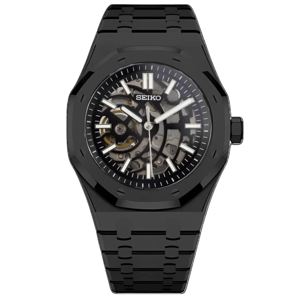 Seiko Mod Royal Oak Black Skeleton - Fairwood Watch Co.