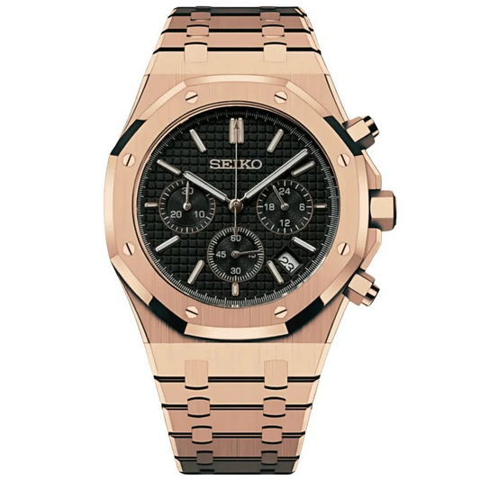Seiko Mod Royal Oak Chronograph Rose Gold - Fairwood Watch Co.