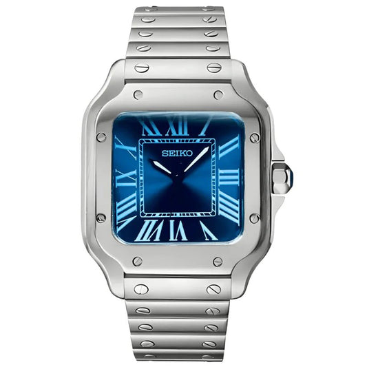 Seiko Mod Santos Blue - Fairwood Watch Co.