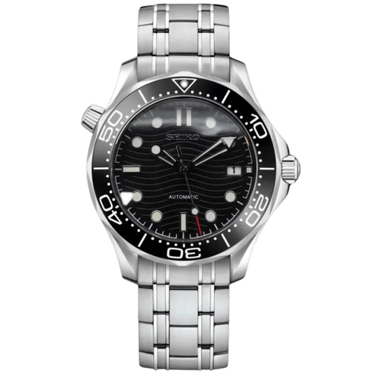 Seiko Mod Seamaster Black - Fairwood Watch Co.