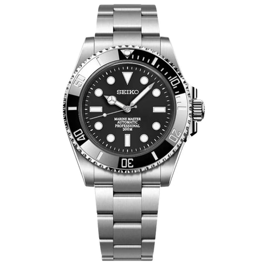 Seiko Mod Submariner Black (No Date) - Fairwood Watch Co.